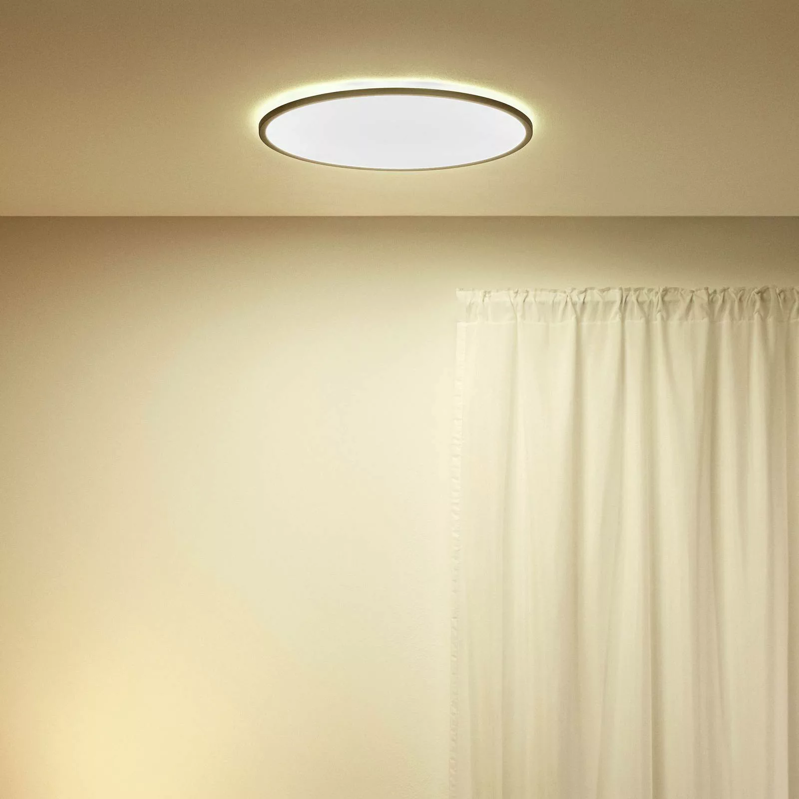 WiZ SuperSlim LED-Deckenleuchte CCT Ø55cm schwarz günstig online kaufen