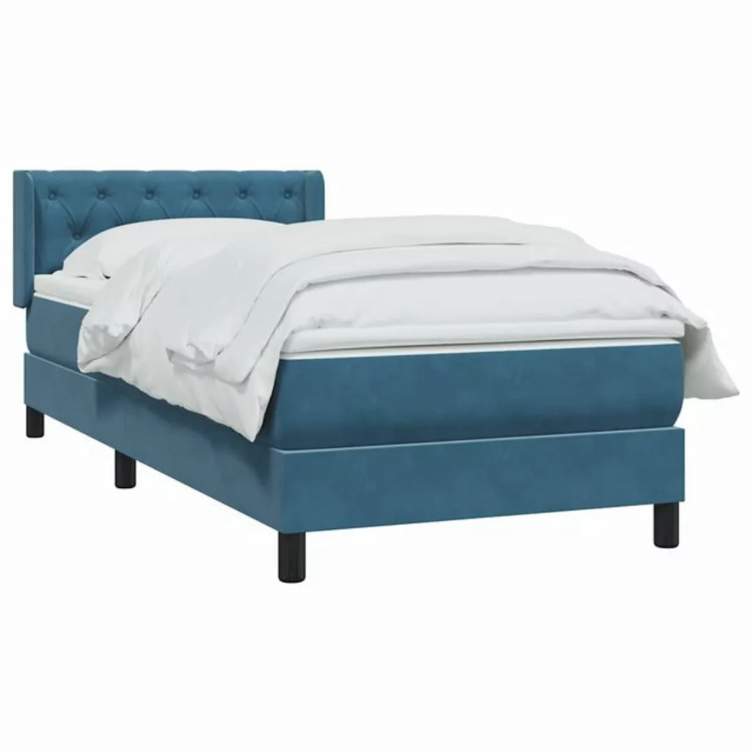 vidaXL Bett Boxspringbett mit Matratze Dunkelblau 80x210 cm Samt günstig online kaufen