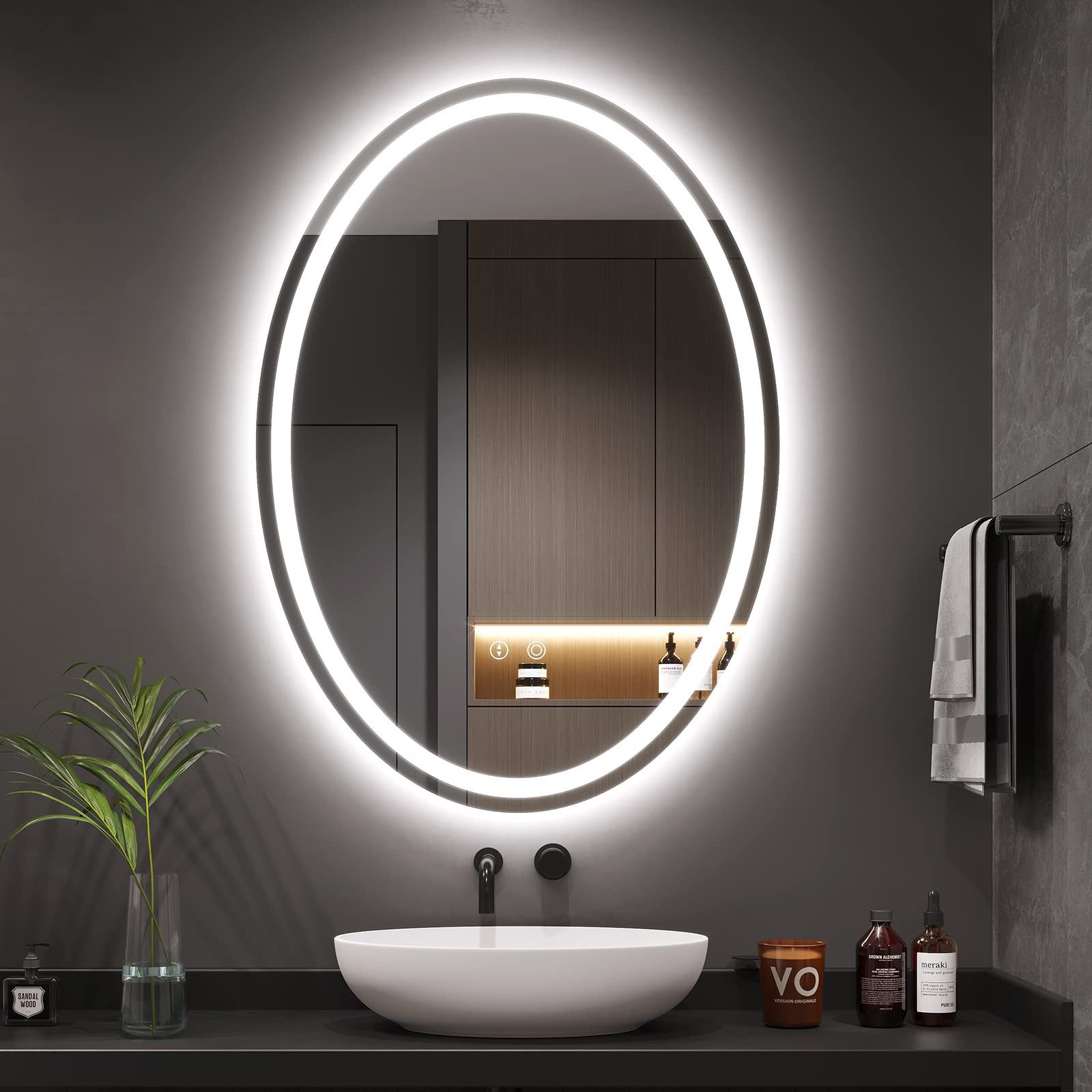 Dripex Badspiegel LED Oval Spiegel, Beschlagfrei günstig online kaufen