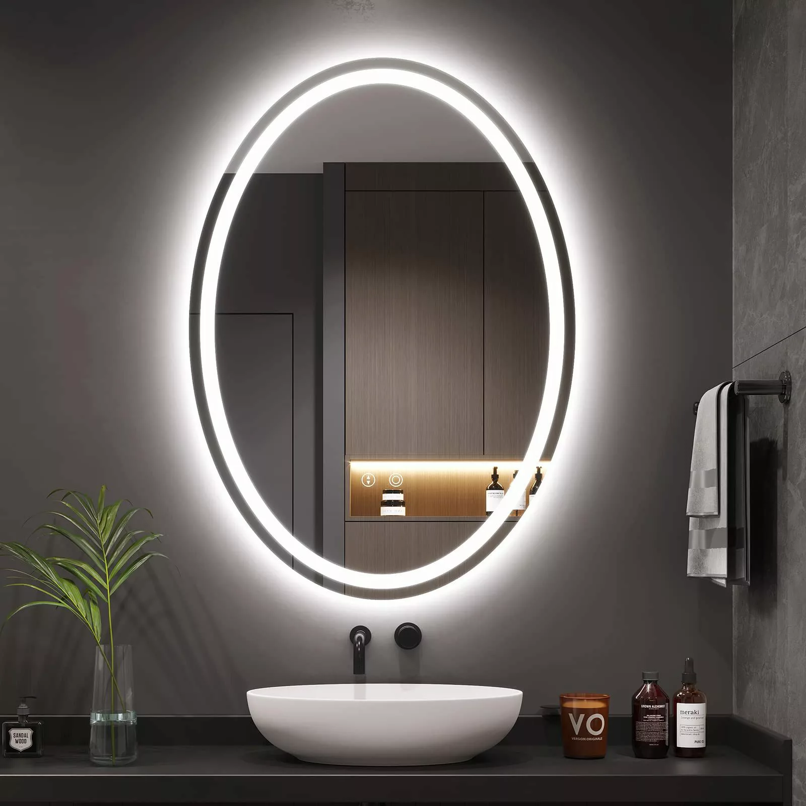 Dripex Badspiegel LED Oval Spiegel, Beschlagfrei günstig online kaufen