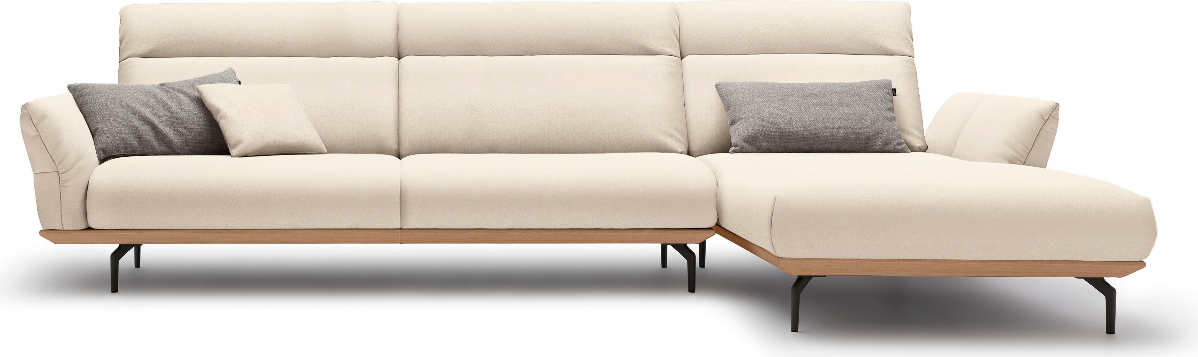 Creation BY ROLF BENZ Ecksofa "CR.460", Sockel in Eiche, Winkelfüße in Umbr günstig online kaufen