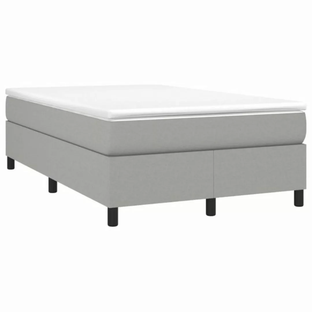 furnicato Bett Boxspringbett mit Matratze Hellgrau 120x200 cm Stoff (1-tlg) günstig online kaufen