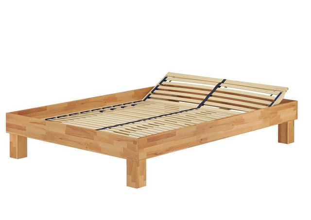 ERST-HOLZ Bett Breites Doppelbett 140x200 Buche geölt mit Federholzrahmen, günstig online kaufen