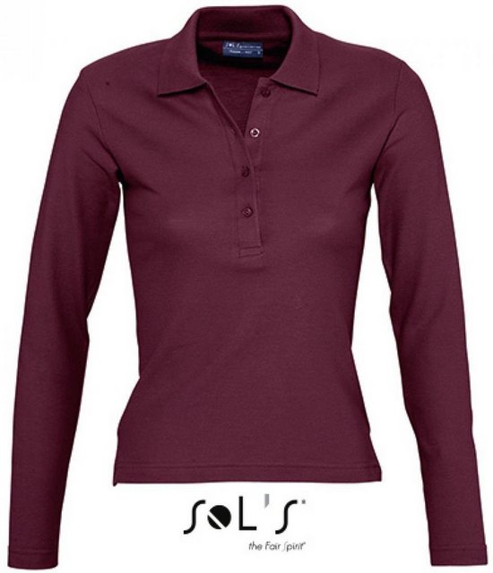 SOLS Langarmshirt Damen Longsleeve Poloshirt Podium / Vier Knöpfe günstig online kaufen