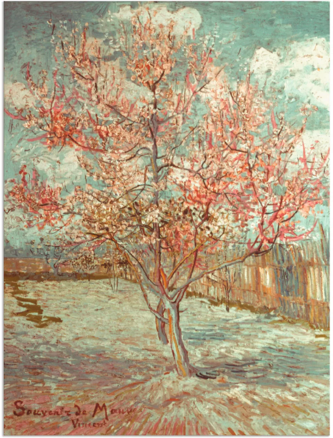 Artland Wandbild "Blühender Pfirsichbaum, 1888", Wiesen & Bäume, (1 St.), a günstig online kaufen