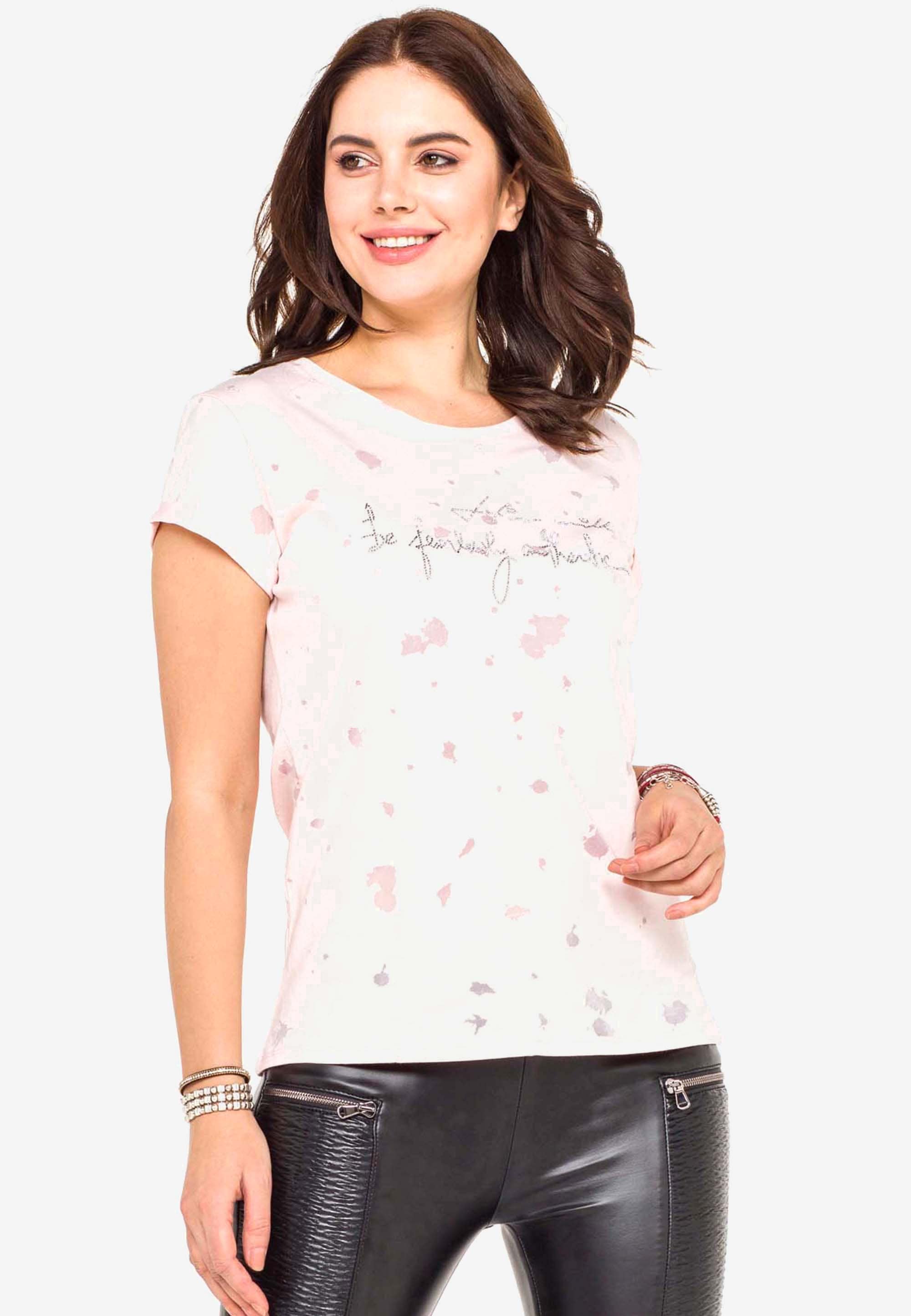 Cipo & Baxx T-Shirt, mit Edelsteindruck günstig online kaufen