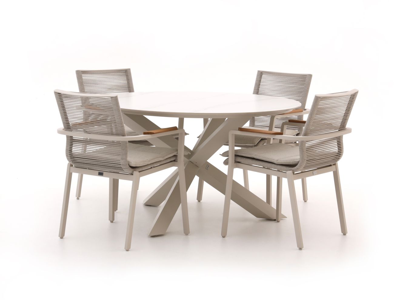 Bellagio Marudo/Lodola ø 130 cm Gartenmöbel-Set 5-teilig Stapelbar günstig online kaufen