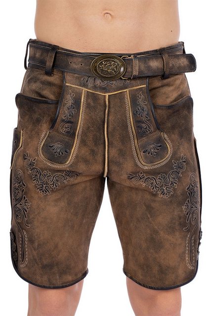 Maddox Trachtenlederhose Lederhose Herren kurz - EBELSBACH - camel rustic günstig online kaufen