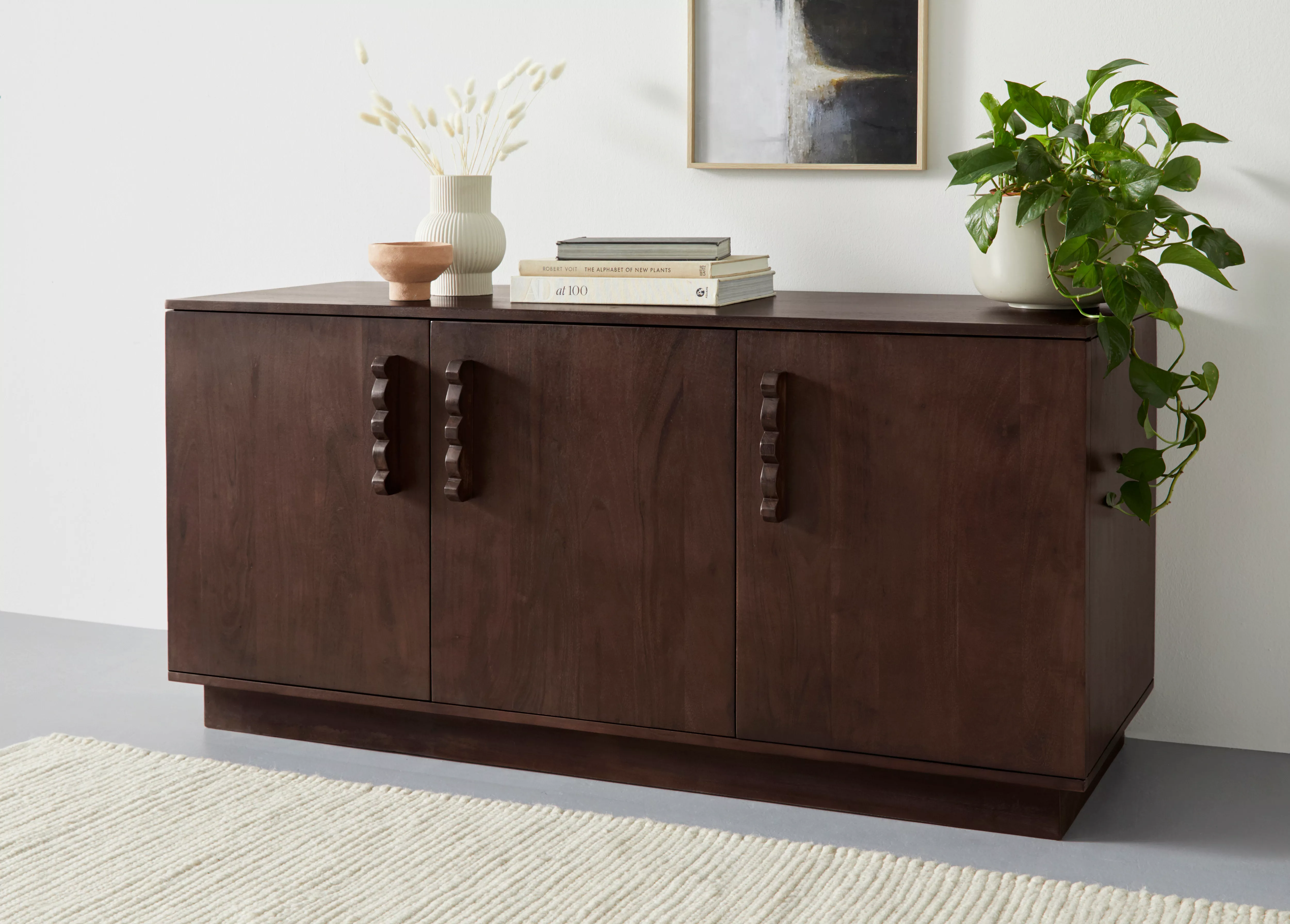 LeGer Home by Lena Gercke Sideboard "EMINA", Akazie Massivholz, 146cm Kommo günstig online kaufen