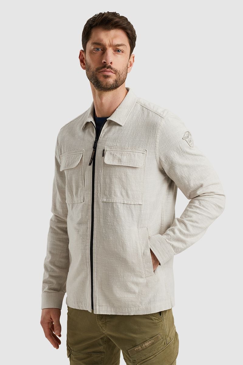 PME Legend Overshirt 2 Tone Slub Ecru - Größe L günstig online kaufen