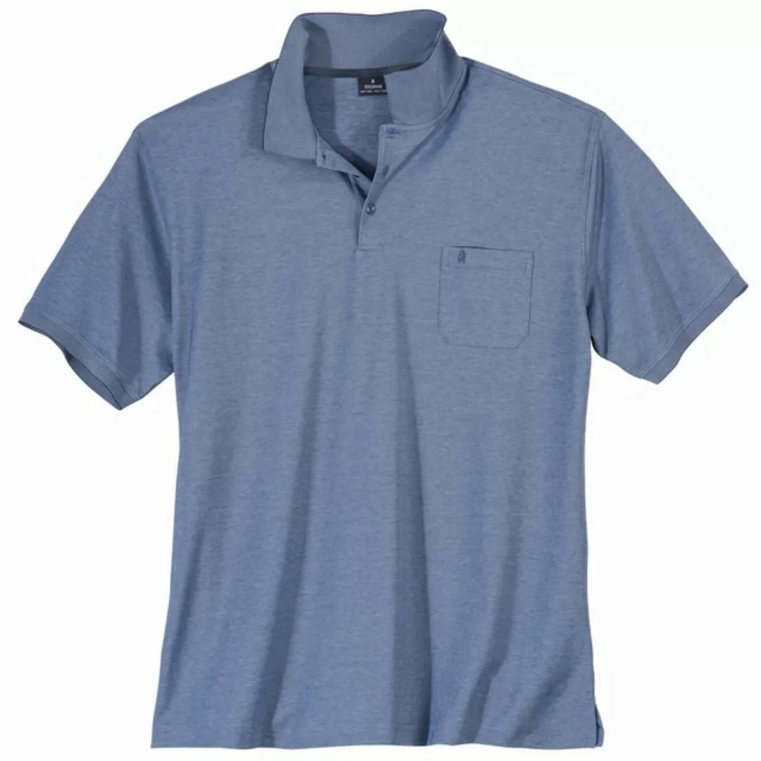 RAGMAN Poloshirt Große Größen Herren Poloshirt rauchblau melange Softknit R günstig online kaufen