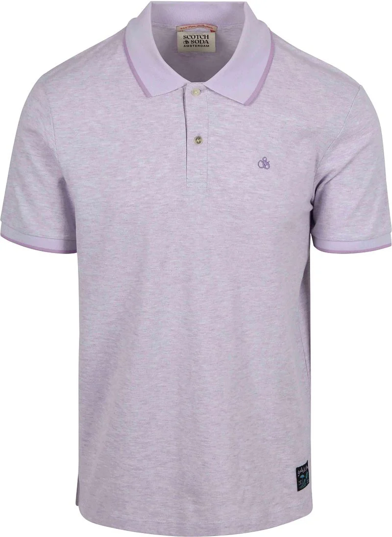 Scotch And Soda Melange Poloshirt Purple - Größe S günstig online kaufen