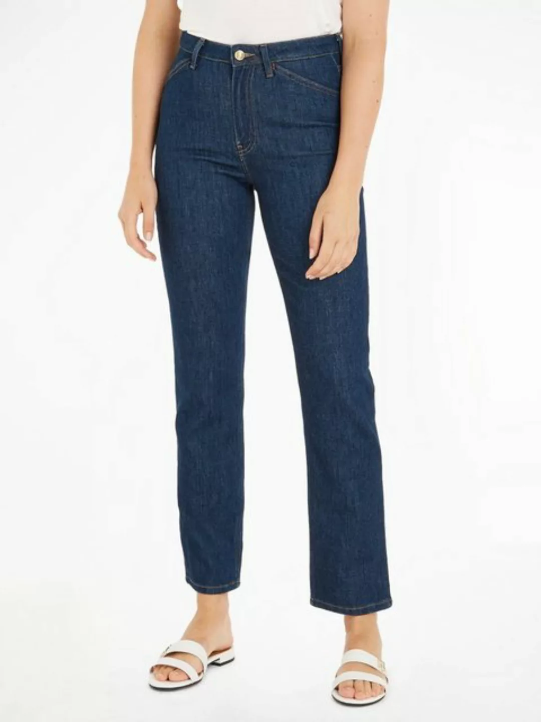 Tommy Hilfiger Straight-Jeans "CLASSIC STRAIGHT HW", mit Tommy Hilfiger Led günstig online kaufen