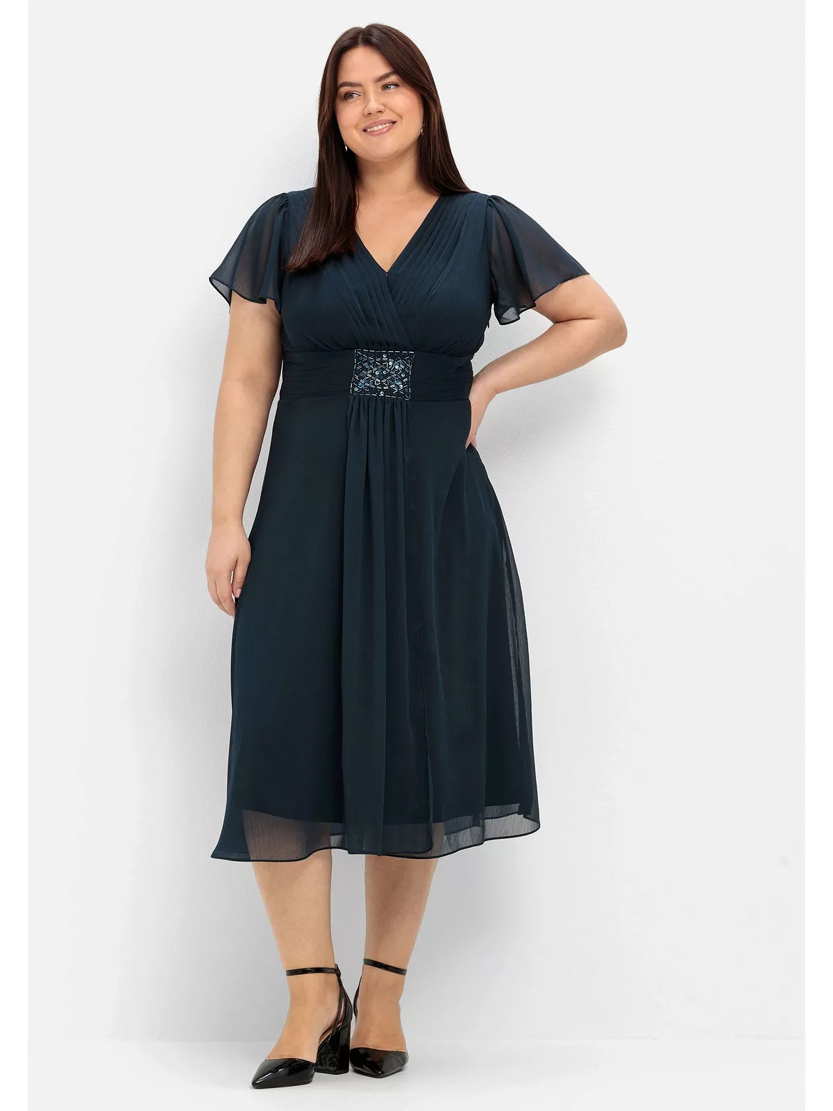 Sheego Abendkleid "Große Größen", mit Alloverdruck günstig online kaufen