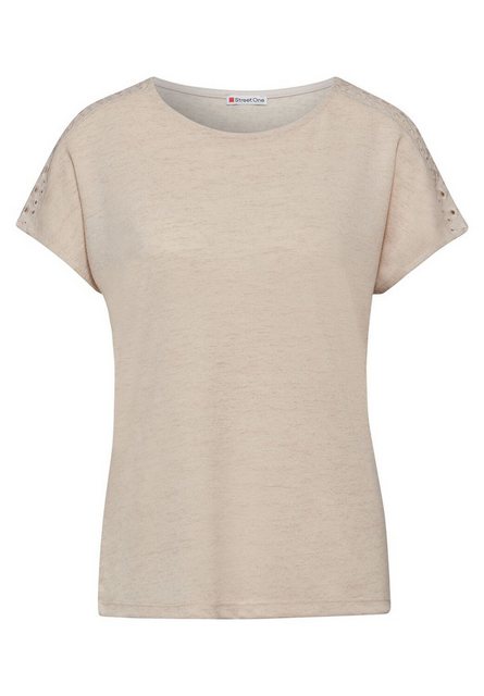 STREET ONE T-Shirt LTD QR linen look shirt w.embr günstig online kaufen