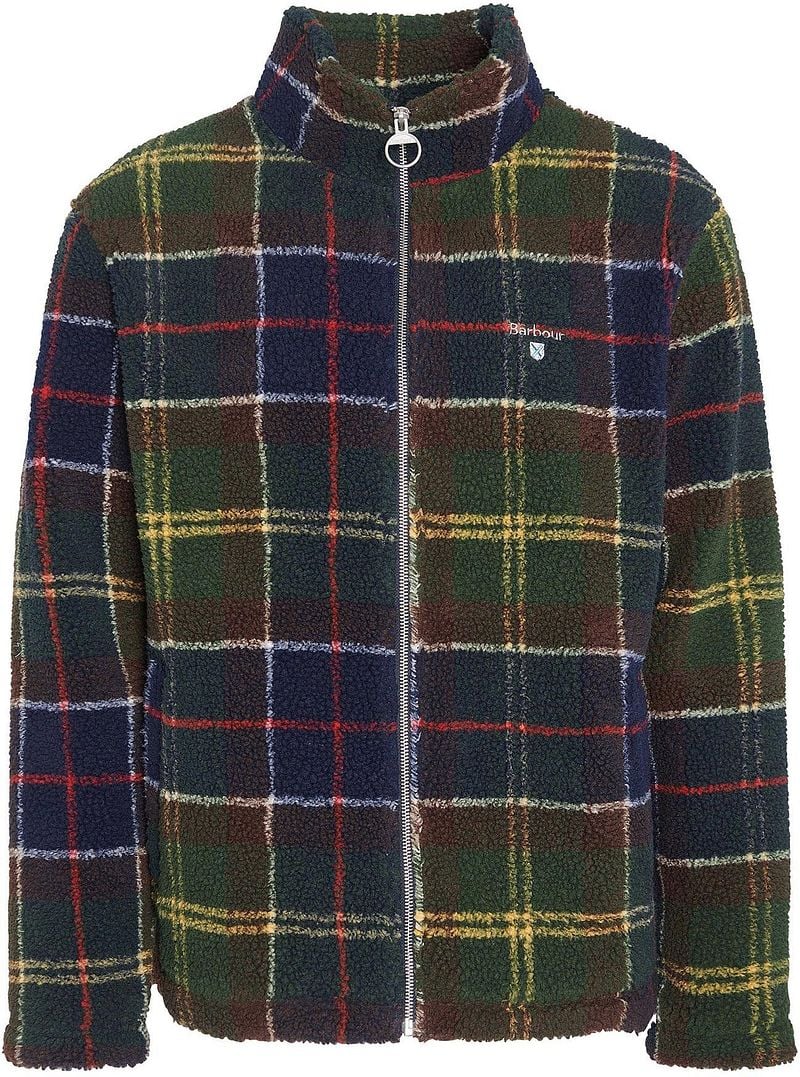 Barbour Tartan Sherpa Fleece Strickjacke Multicolour - Größe S günstig online kaufen