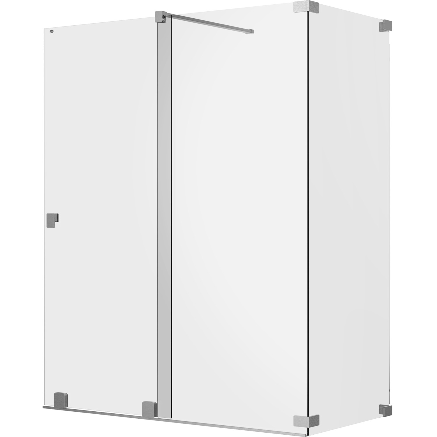 Schöner Wohnen Dusch-Schiebetür Walk-In m. Wand R Silbermatt 130 x 140 x 20 günstig online kaufen