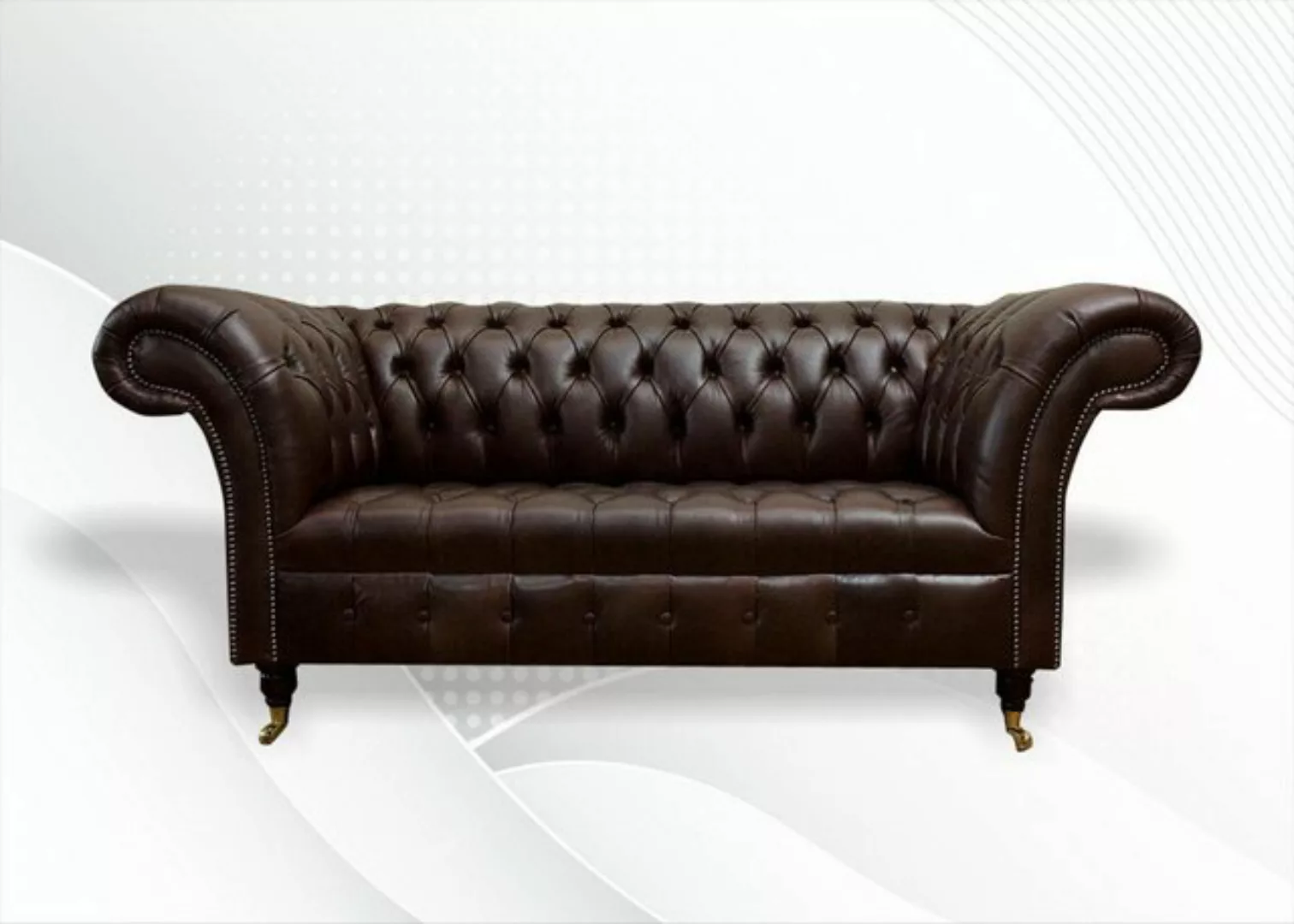 Xlmoebel Sofa Chesterfield Design Sofa-Set mit 2 Sitzplätzen aus Leder in B günstig online kaufen