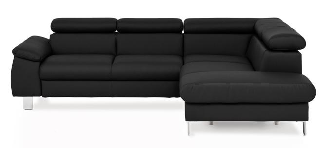 Ecksofa mit Schlaffunktion und Bettkasten Schwarz 207 x 249 cm MICKY günstig online kaufen