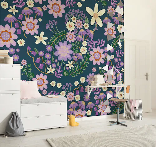 Komar Vlies Fototapete Disney Minnie Mouse Gardening Club Blau günstig online kaufen