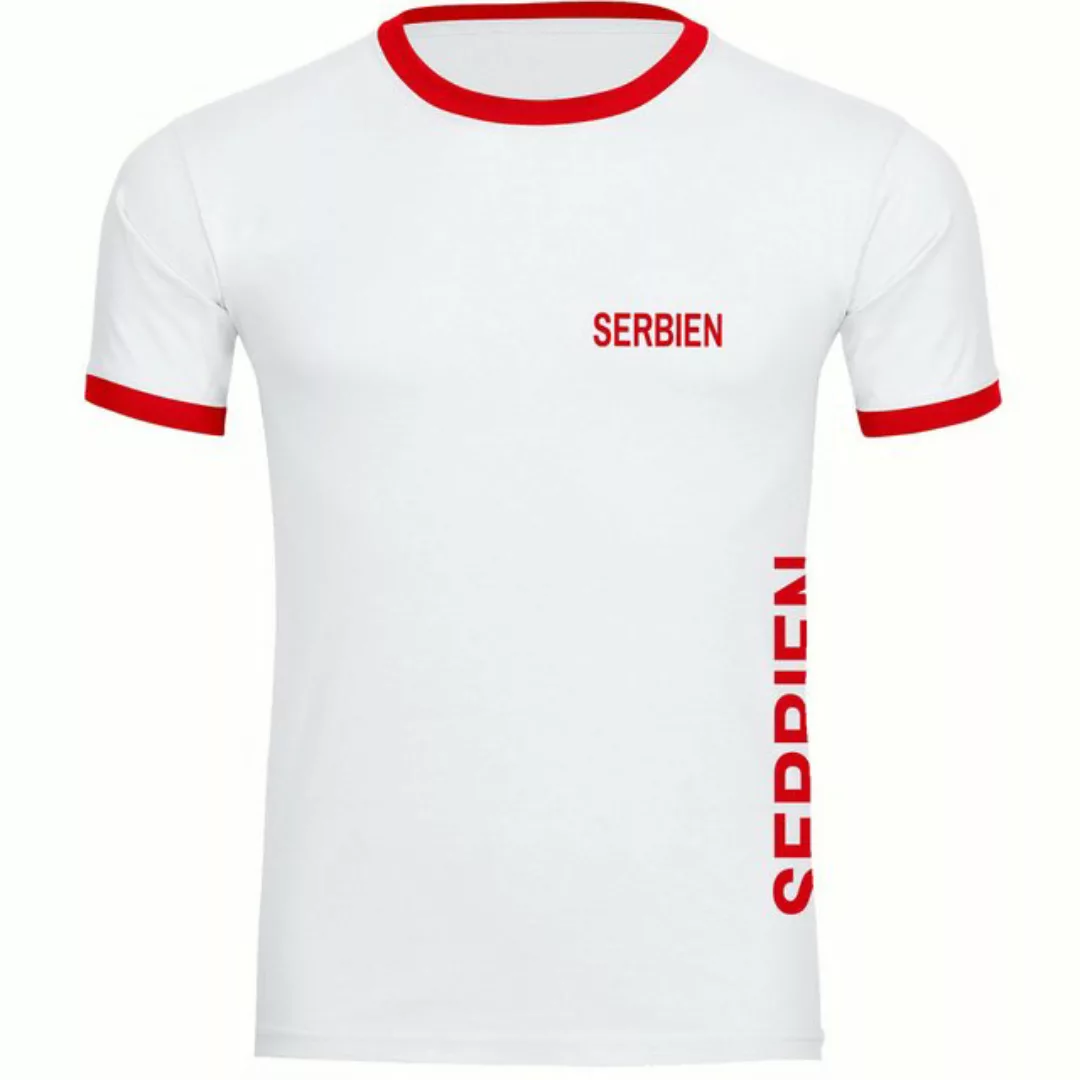 multifanshop T-Shirt Kontrast Serbien - Brust & Seite - Männer günstig online kaufen