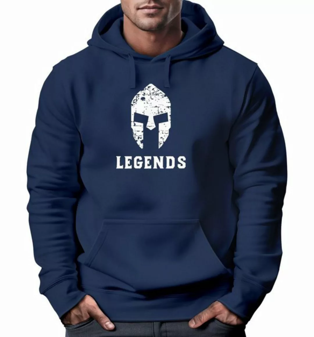 Neverless Hoodie Hoodie Herren Legends Sparta Spartaner Helm Neverless günstig online kaufen