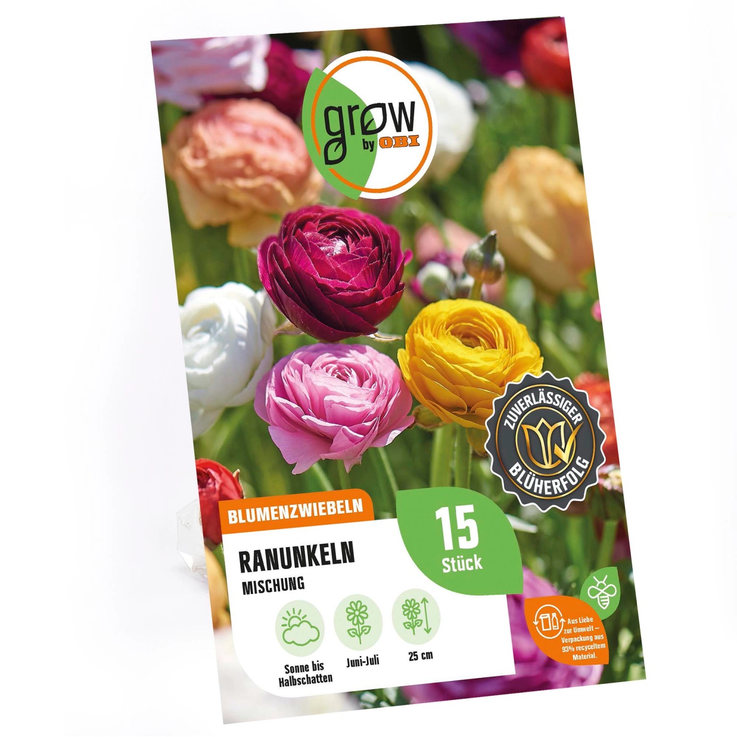 GROW by OBI Ranunkeln Mischung 15 Stück  Ranunculus asiaticus Mixed günstig online kaufen