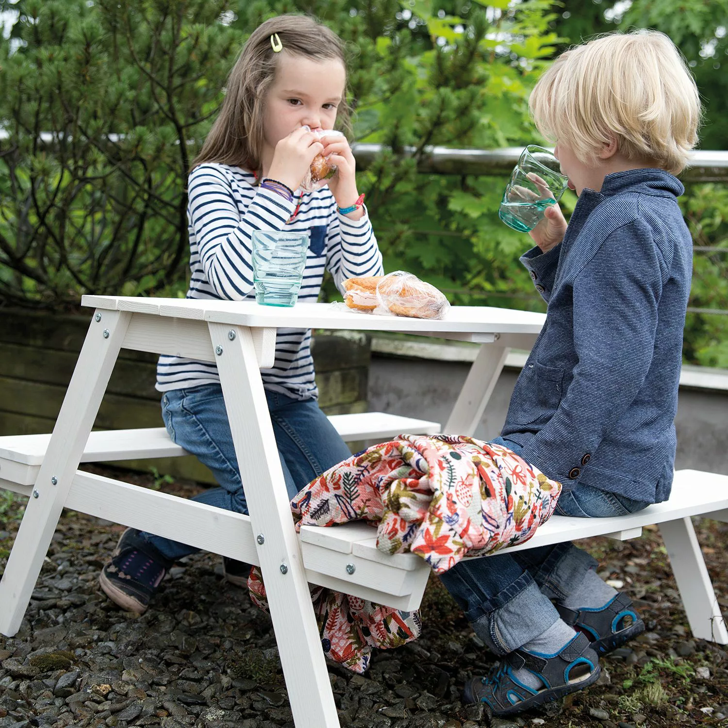 Roba Kindersitzgruppe  Picknick for 4 ¦ grau ¦ Maße (cm): B: 89 H: 50 T: 84 günstig online kaufen