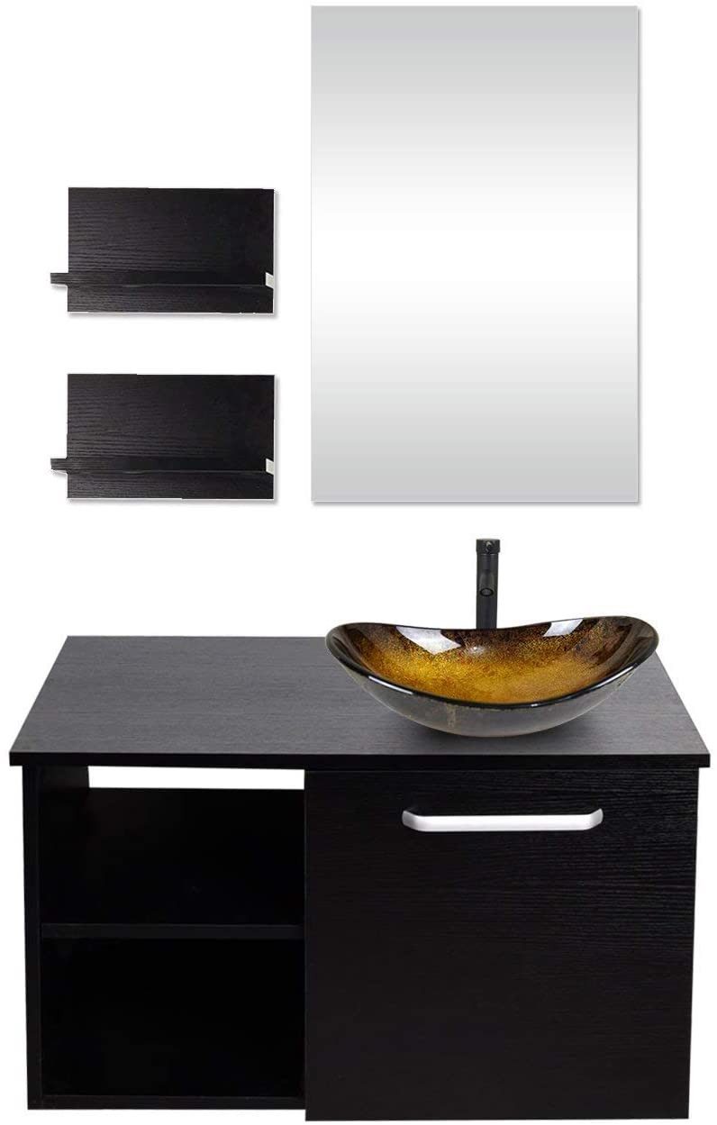 Puluomis Badmöbel-Set mit Spiegel, Badezimmerschrank mit günstig online kaufen