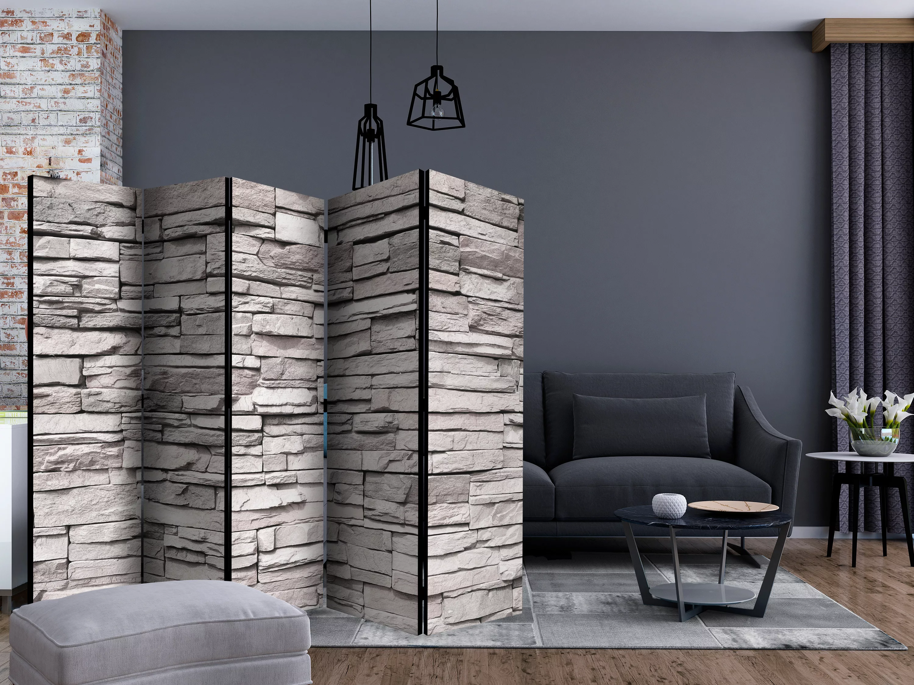 5-teiliges Paravent - Stony Elegance Ii [room Dividers] günstig online kaufen