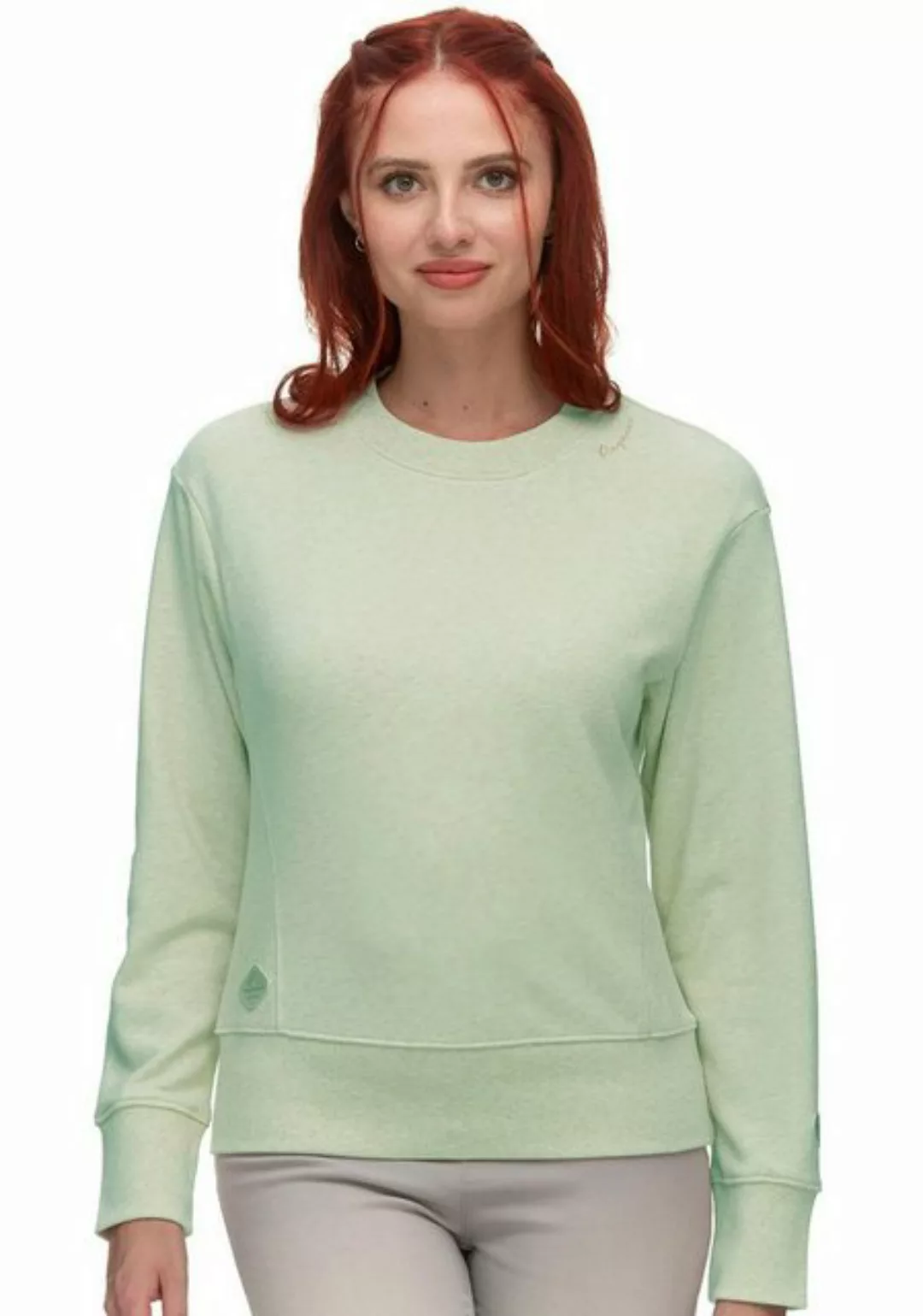 Ragwear Sweater AZALLEA Crewneck mit Zierknopf-Besatz in natürlicher Holz-O günstig online kaufen
