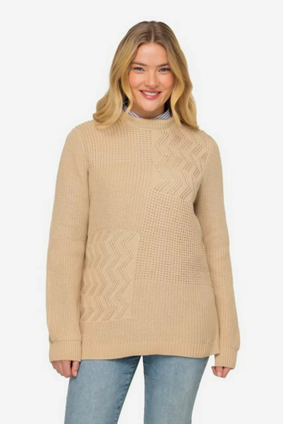 Laurasøn Strickpullover Pullover Patch-Look günstig online kaufen