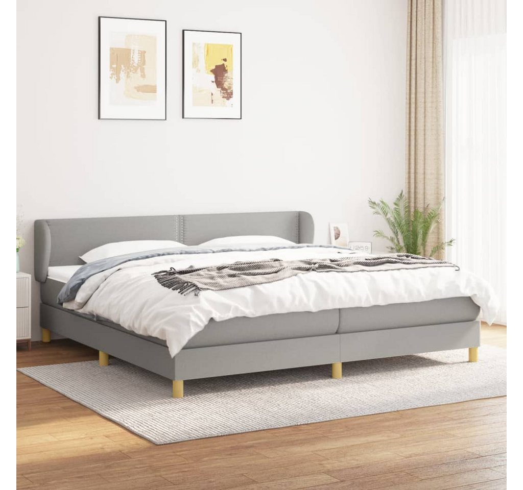 vidaXL Boxspringbett Boxspringbett mit Matratze Dunkelgrau 200x200 cm Stoff günstig online kaufen