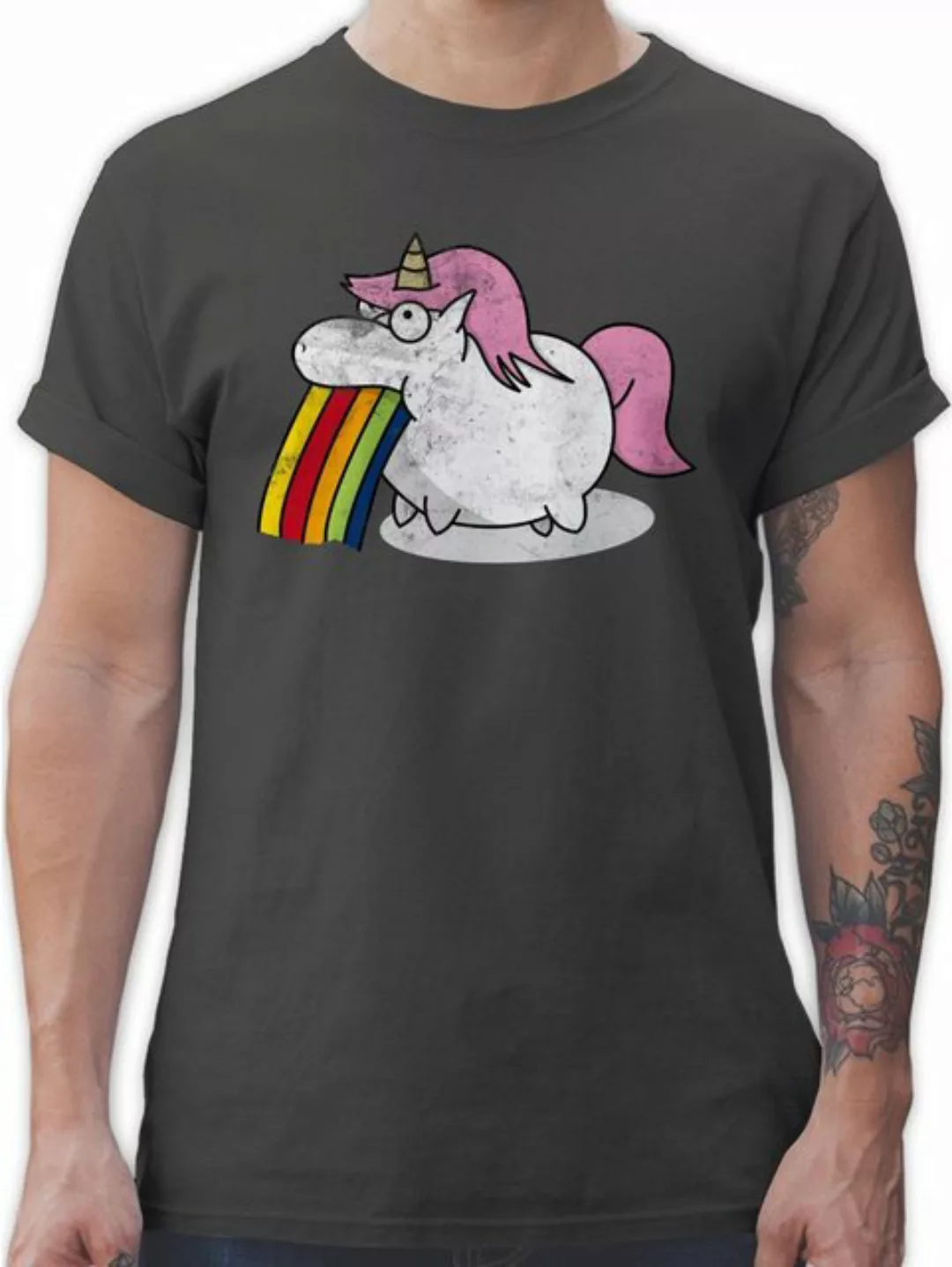 Shirtracer T-Shirt Kotzendes Einhorn Vintage Einhorn Geschenk günstig online kaufen