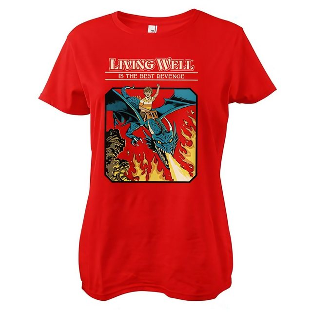 Steven Rhodes T-Shirt Living Well Is The Best Revenge Girly Tee günstig online kaufen