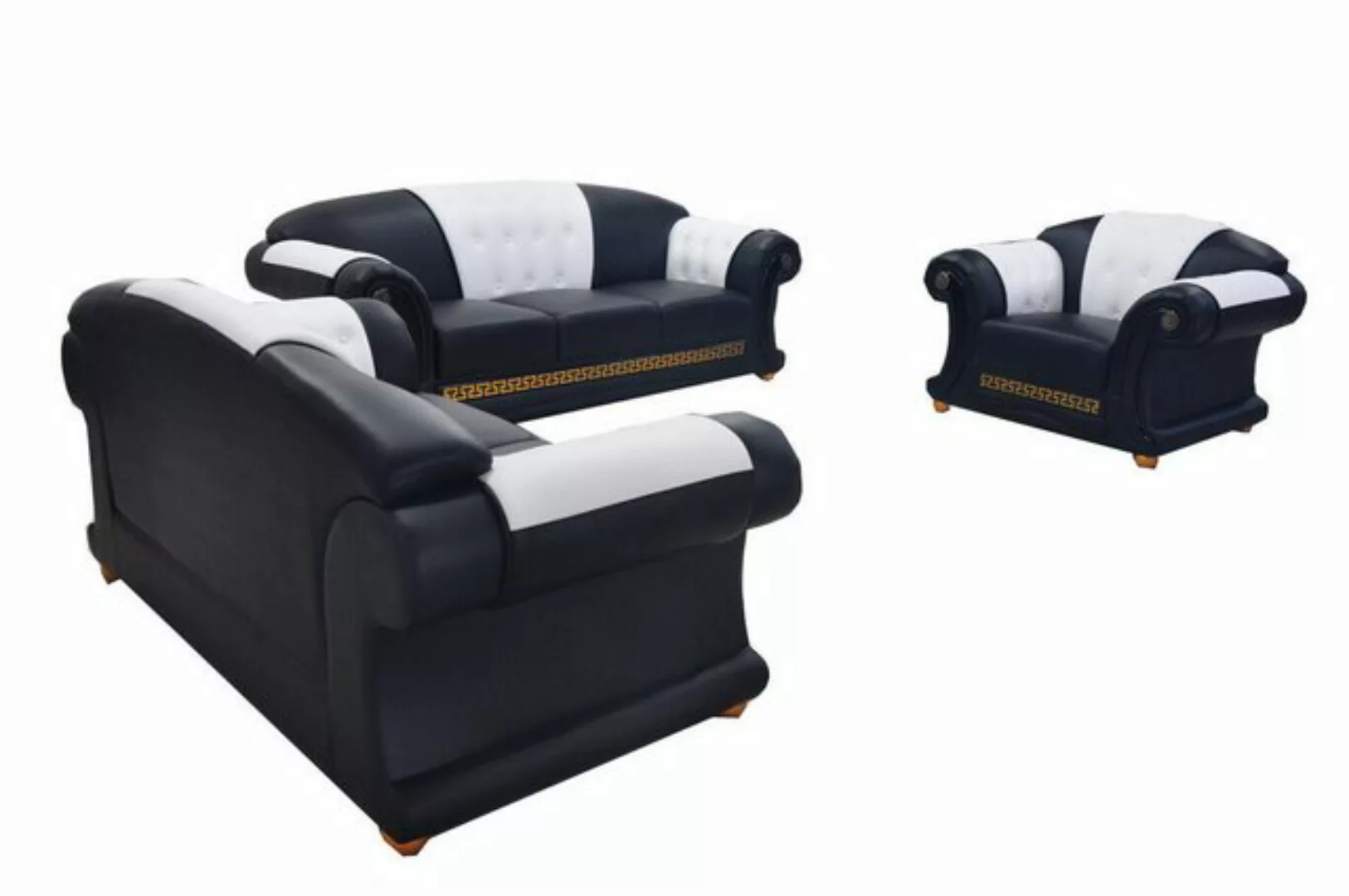 JVmoebel Sofa 3+2+1 Garnitur Leder Sofa Polster Couchen Sofas Luxus Sofort, günstig online kaufen