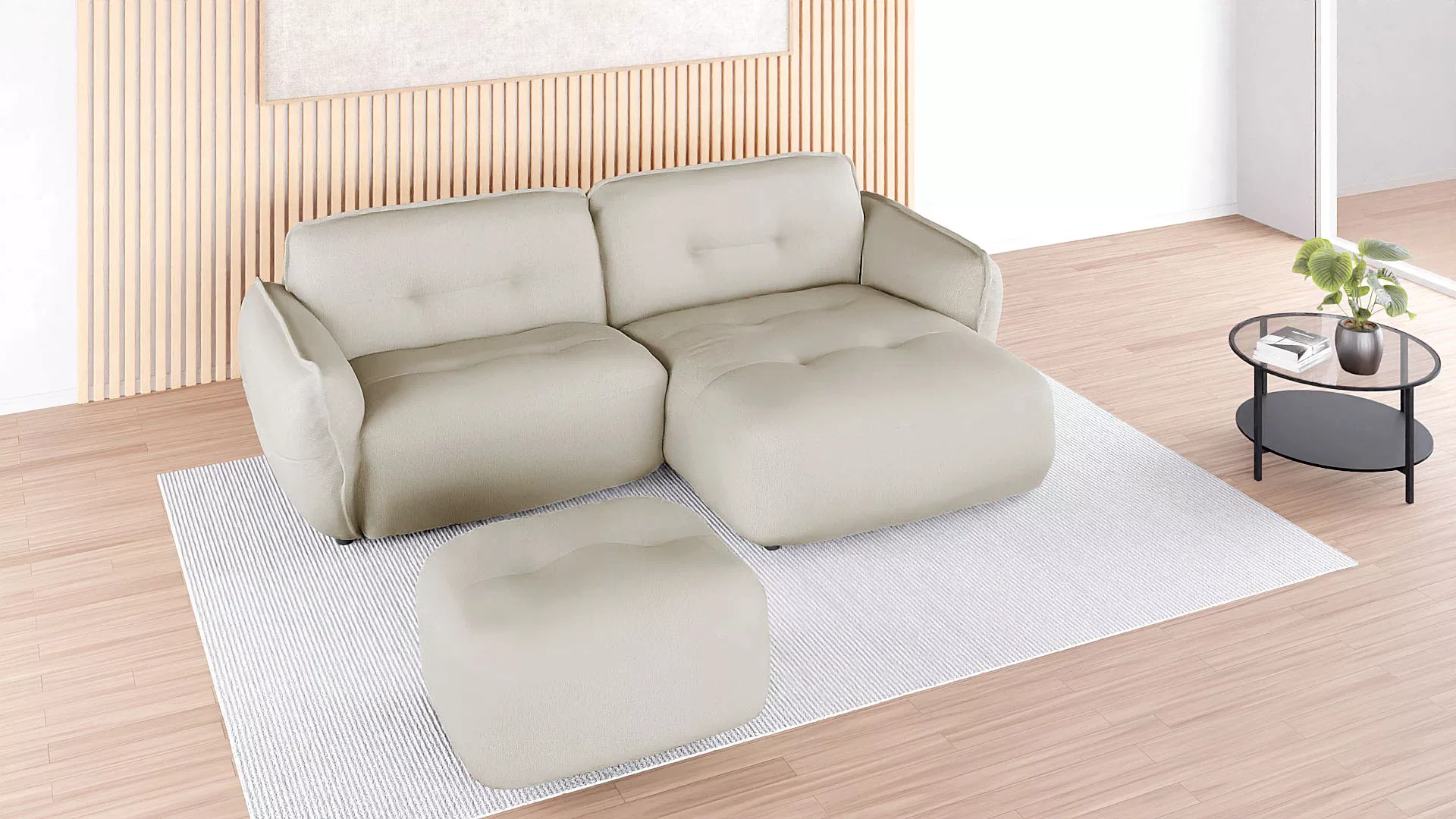 BETYPE Polsterhocker "Be Fluffy", softer Sitzkomfort, moderner Kedernaht, h günstig online kaufen