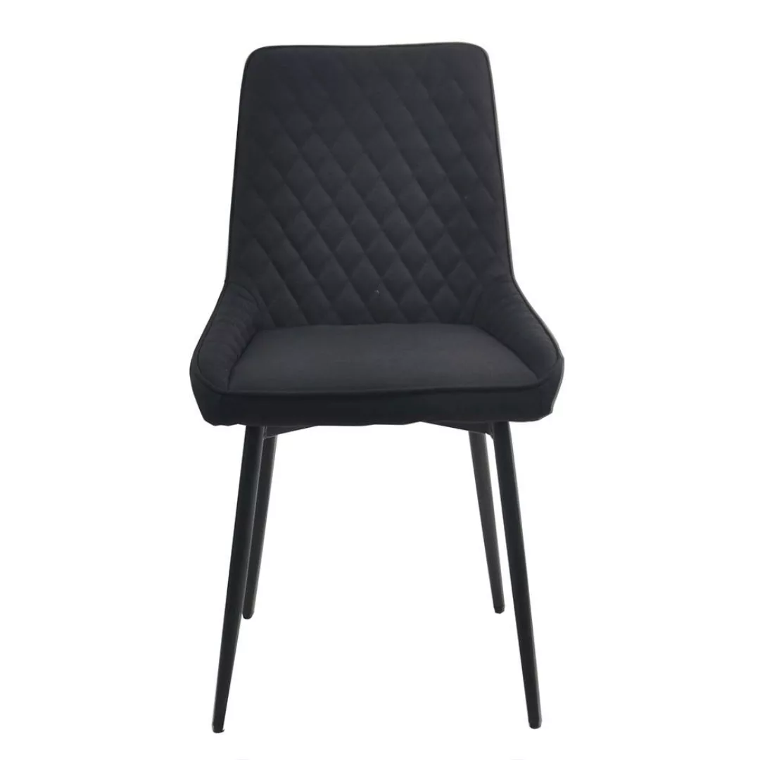 Esstisch Stühle in Schwarz Microfaser Metallgestell (2er Set) günstig online kaufen