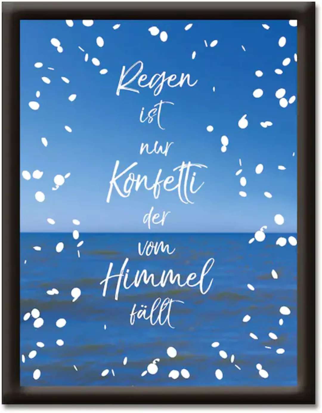 Artland Wandbild "Regen ist nur Konfetti", Sprüche & Texte, (1 St.) günstig online kaufen