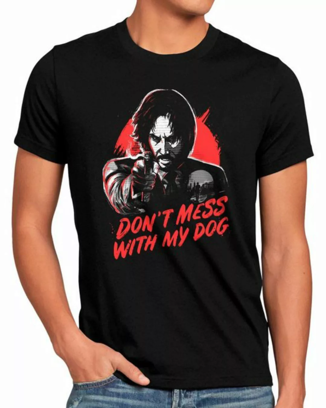 style3 T-Shirt Do Not Mess With My Dog john wick keanu reeves 2 3 4 5 6 blu günstig online kaufen