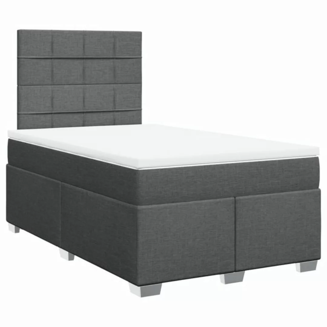 vidaXL Bett Boxspringbett mit Matratze Dunkelgrau 120x200 cm Stoff günstig online kaufen