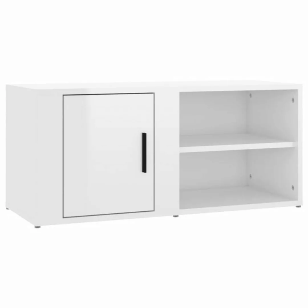 vidaXL TV-Schrank TV-Schrank Hochglanz-Weiß 80x31,5x36 cm Spanplatte TV-Low günstig online kaufen