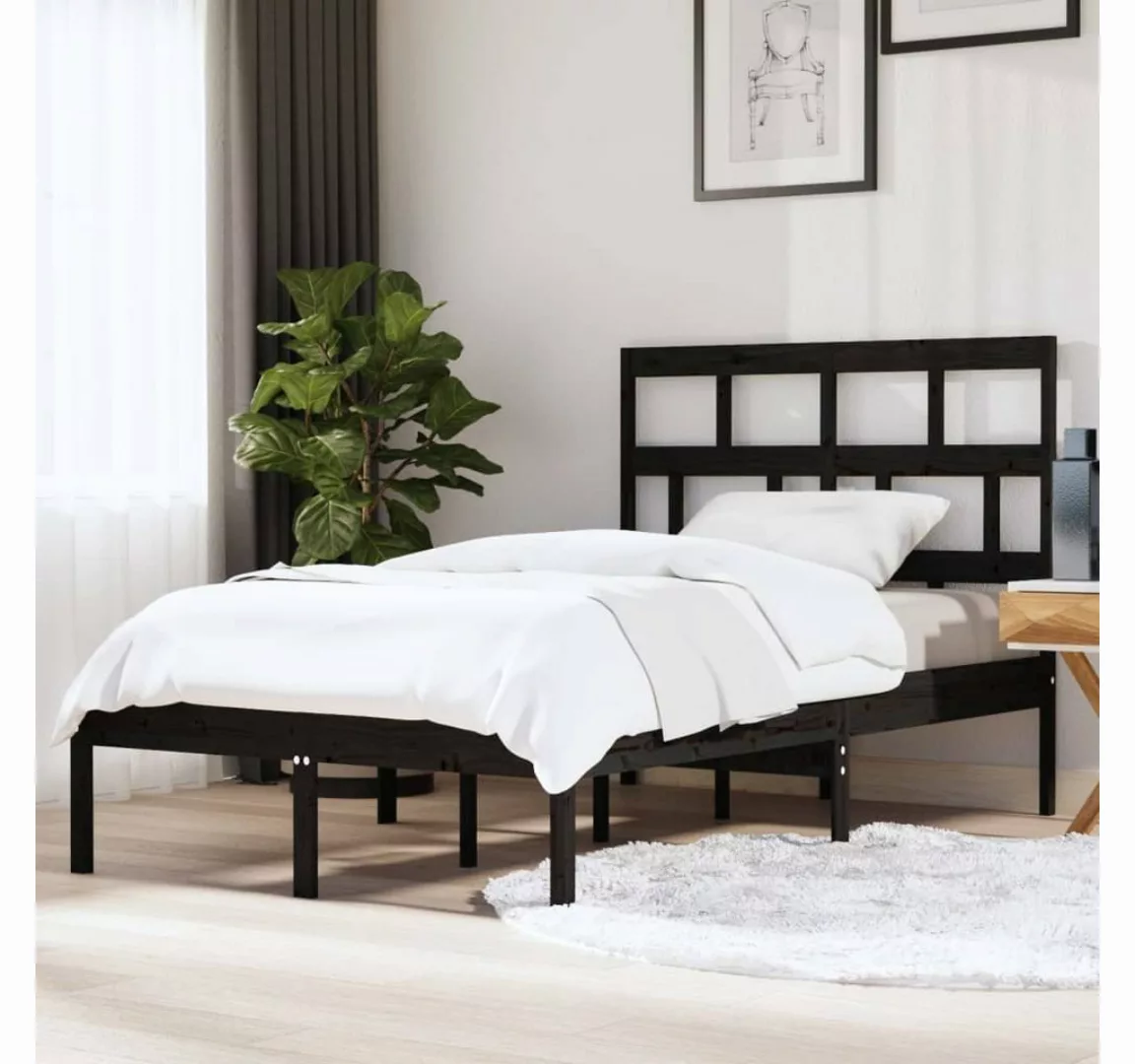 furnicato Bett Massivholzbett Schwarz Kiefer 120x200 cm günstig online kaufen