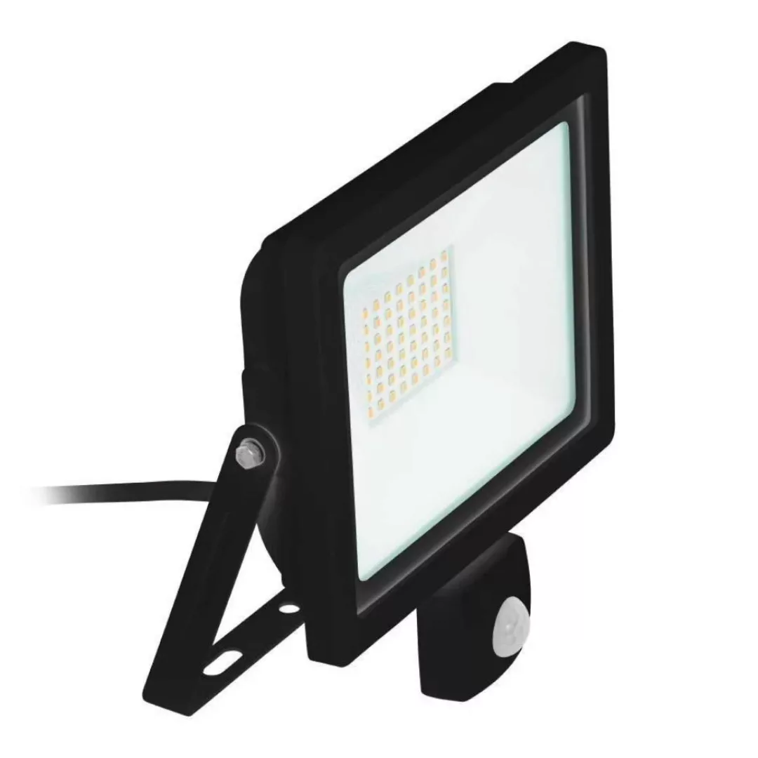 LED Strahler Faedo in Schwarz 102W 11100lm IP44 mit Bewegungsmelder günstig online kaufen