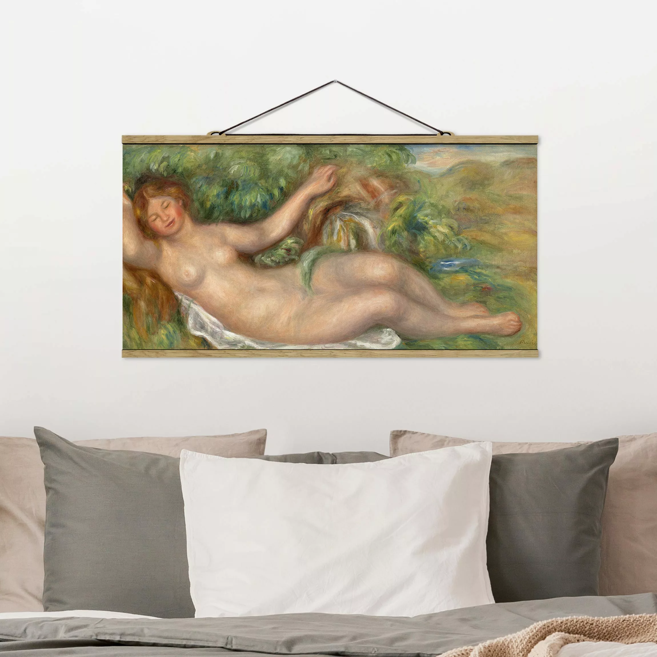 Stoffbild Kunstdruck mit Posterleisten - Querformat Auguste Renoir - Die Qu günstig online kaufen