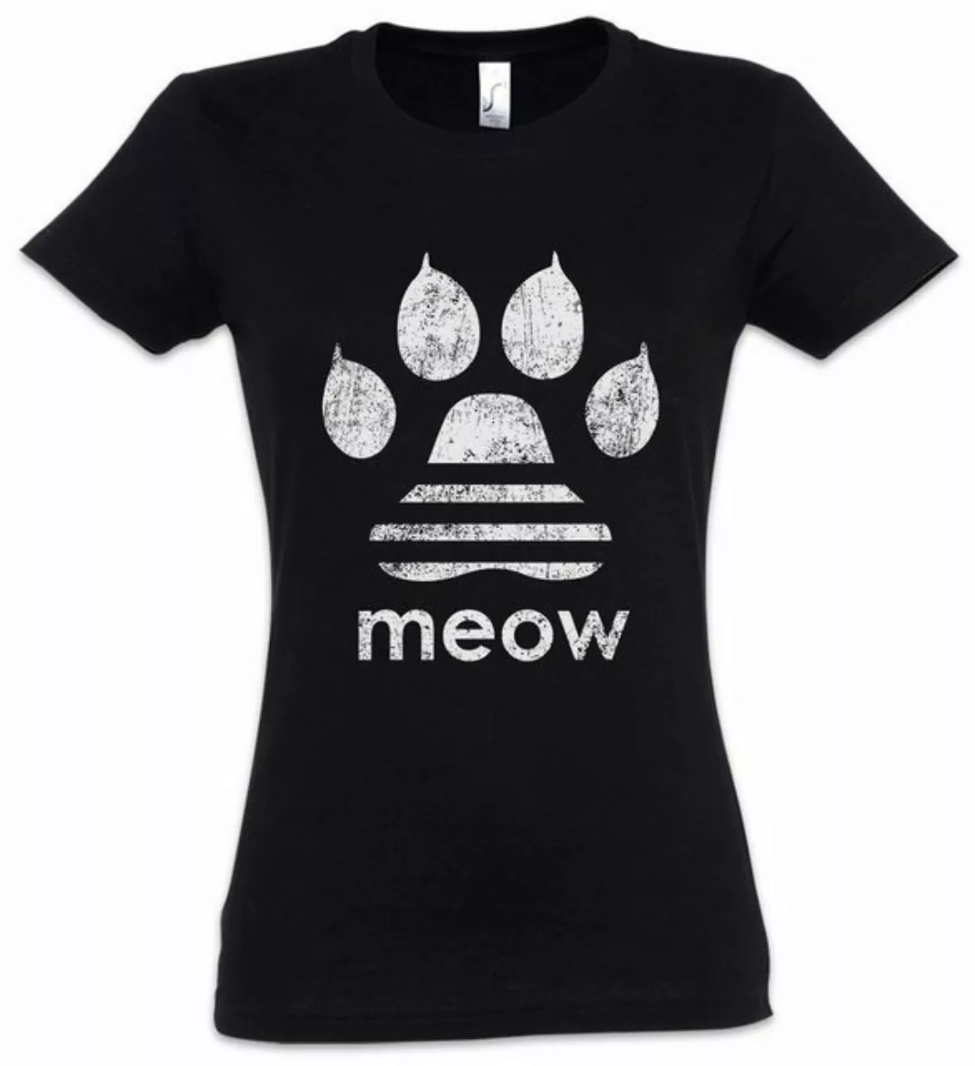 Urban Backwoods Print-Shirt Meow Damen T-Shirt Miau Katze Katzen Liebhaber günstig online kaufen