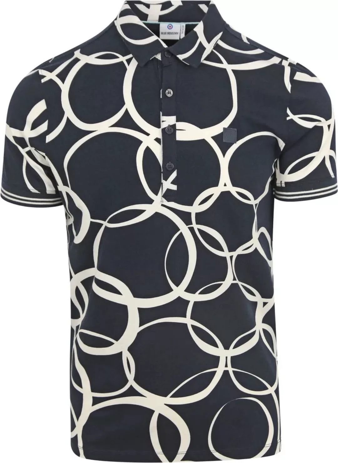 Blue Industry Jersey Poloshirt Druck Navy - Größe L günstig online kaufen