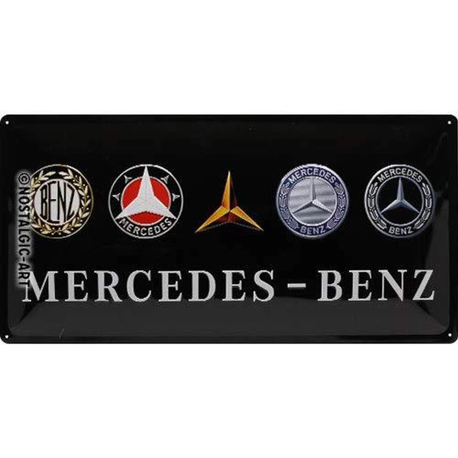 Nostalgic-Art Blechschild 25 x 50cm - Mercedes-Benz - Logo Evolution günstig online kaufen