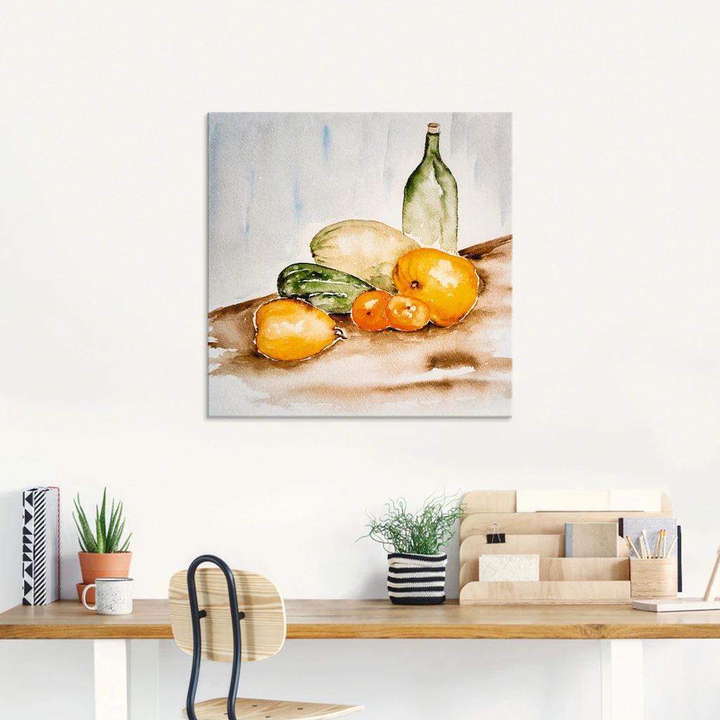 Artland Glasbild "Obst und Gemüse Aquarell", Lebensmittel, (1 St.), in vers günstig online kaufen