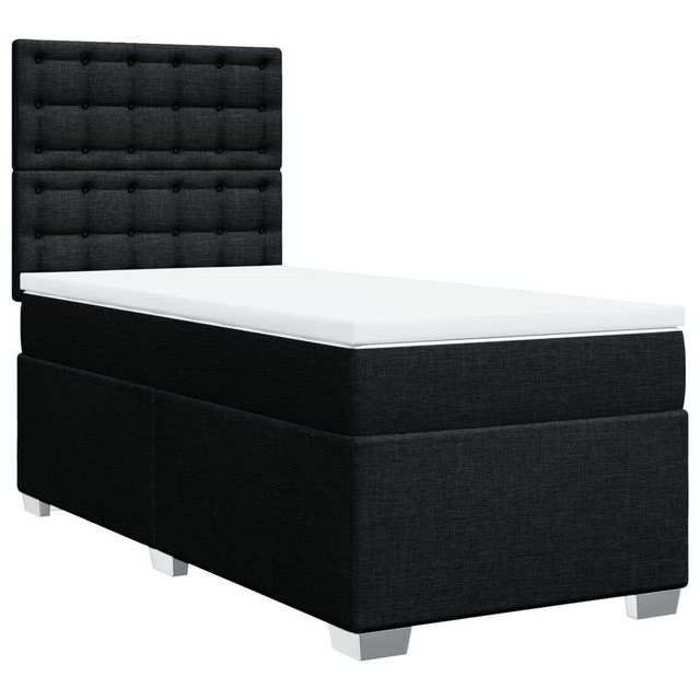 vidaXL Bett Boxspringbett mit Matratze Schwarz 90x190 cm Stoff günstig online kaufen